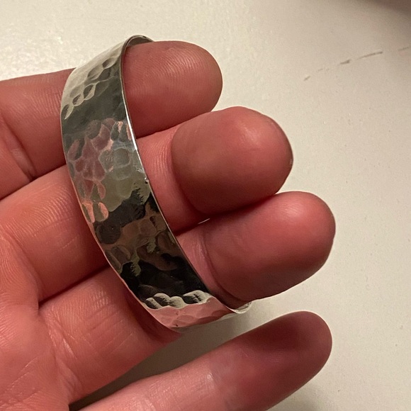 Vintage Hammered Sterling Cuff Bracelet - Picture 6 of 6